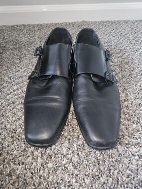 Kenneth Cole REACTION Men's Double Monk Strap Dress Shoes - Black - Size 9